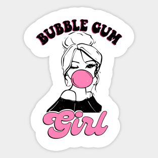 Bubble Gum Girl Chewing Gum Sassy Trendy Sticker